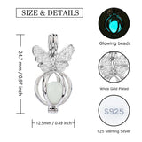 925 Silver Butterfly Charm Bead Glow Bracelet Jewelry