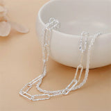 925 Silver Double Chain Bracelets for Women Wedding Jewelry