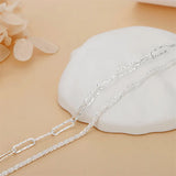 925 Silver Double Chain Bracelets for Women Wedding Jewelry