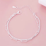 925 Silver Double Chain Bracelet For Women