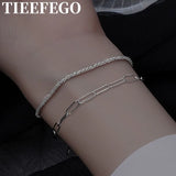 925 Silver Double Chain Bracelet For Women
