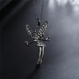 925 Silver Elf Pendant Zircon Little Girl Necklace