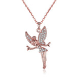 925 Silver Elf Pendant Zircon Little Girl Necklace