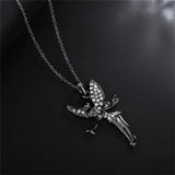925 Silver Elf Pendant Zircon Little Girl Necklace