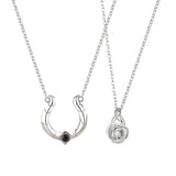 925 Silver Beauty With Beast Pendant Couple Necklace
