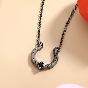 925 Silver Beauty With Beast Pendant Couple Necklace