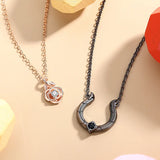 925 Silver Beauty With Beast Pendant Couple Necklace