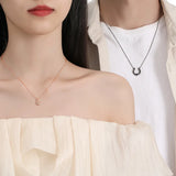 925 Silver Beauty With Beast Pendant Couple Necklace