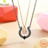 925 Silver Beauty With Beast Pendant Couple Necklace