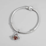 925 Silver Bee Zircon Beads Women Jewelry Charms Bracelet Necklace DIY