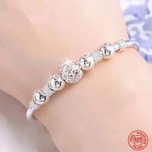 925 Silver Bell Adjustable Bracelet Bangle For Women