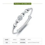 925 Silver Bell Adjustable Bracelet Bangle For Women