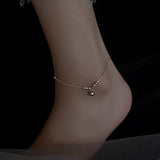 925 Sterling Silver Bell Anklet Female Tide Transfer Beads
