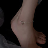 925 Sterling Silver Bell Anklet Female Tide Transfer Beads