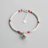 925 Silver Bell Charm Bracelet Elbow Bangles Wedding Jewelry