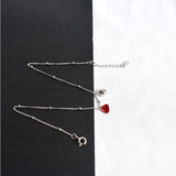 925 Silver Bell Crystal Anklet Charms Foot Ankle Bracelet Beach Jewelry