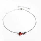 925 Silver Bell Crystal Anklet Charms Foot Ankle Bracelet Beach Jewelry