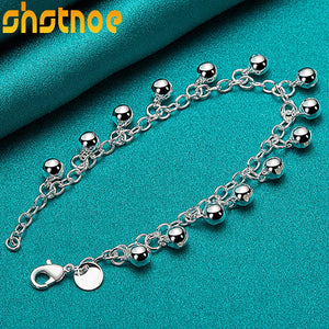 925 Silver Bells Bracelet Women Party Engagement Wedding Birthday Gift