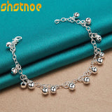 925 Silver Bells Bracelet Women Party Engagement Wedding Birthday Gift