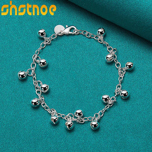 925 Silver Bells Bracelet Women Party Engagement Wedding Birthday Gift