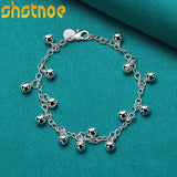925 Silver Bells Bracelet Women Party Engagement Wedding Birthday Gift
