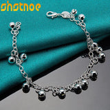 925 Silver Bells Bracelet Women Party Engagement Wedding Birthday Gift