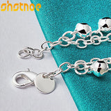 925 Silver Bells Bracelet Women Party Engagement Wedding Birthday Gift