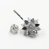 925 Silver Belly Button Ring 14g CZ Flower Navel Rings Piercing Body jewelry