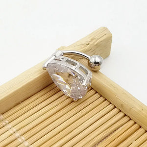 925 Sterling Silver Belly Button Ring CZ Navel Piercing Jewelry