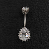 925 Silver Belly Button Ring CZ Navel Piercing Jewelry Women 1PC