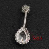 925 Silver Belly Button Ring CZ Navel Piercing Jewelry Women 1PC