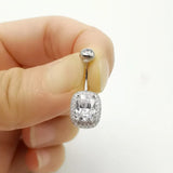 925 Silver Belly Ring CZ Navel Piercing Body Jewelry