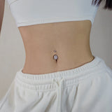 925 Silver Belly Ring CZ Navel Piercing Body Jewelry
