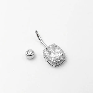 925 Silver Belly Ring CZ Navel Piercing Body Jewelry