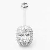 925 Silver Belly Ring CZ Navel Piercing Body Jewelry