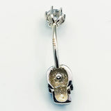 925 Silver Skull Belly Button Ring Navel Piercing