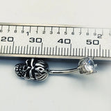 925 Silver Skull Belly Button Ring Navel Piercing