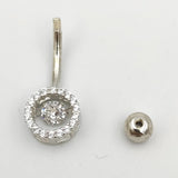 925 Silver Belly Button Ring 14G Navel Piercing Jewelry for Women