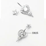 925 Silver Star CZ Navel Piercing Belly Button Ring Body Jewelry