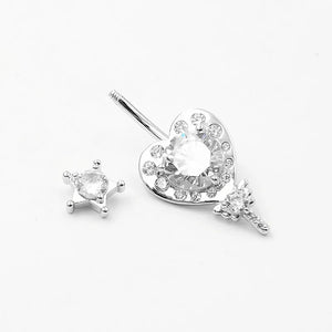 925 Silver Star CZ Navel Piercing Belly Button Ring Body Jewelry