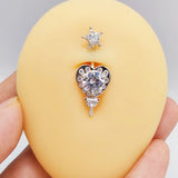 925 Silver Star CZ Navel Piercing Belly Button Ring Body Jewelry