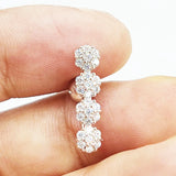 925 Silver CZ Navel Ring 14G Belly Piercing