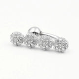 925 Silver CZ Navel Ring 14G Belly Piercing