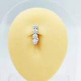 925 Silver CZ Navel Ring 14G Belly Piercing