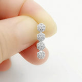 925 Silver CZ Navel Ring 14G Belly Piercing