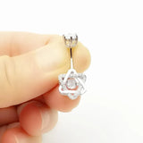 925 Silver Belly Button Rings 14G CZ Body Jewelry Curved Barbells Navel Rings