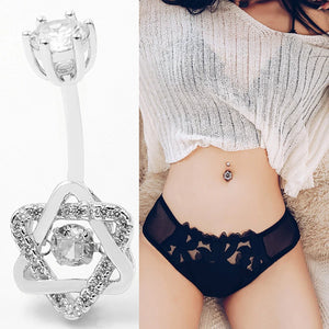 925 Silver Belly Button Rings 14G CZ Body Jewelry Curved Barbells Navel Rings
