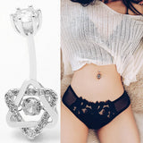925 Silver Belly Button Rings 14G CZ Body Jewelry Curved Barbells Navel Rings