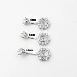 925 Silver Snowflake CZ Navel Barbell Ring Body Jewelry