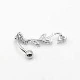 925 Silver CZ Navel Piercing Jewelry For Women